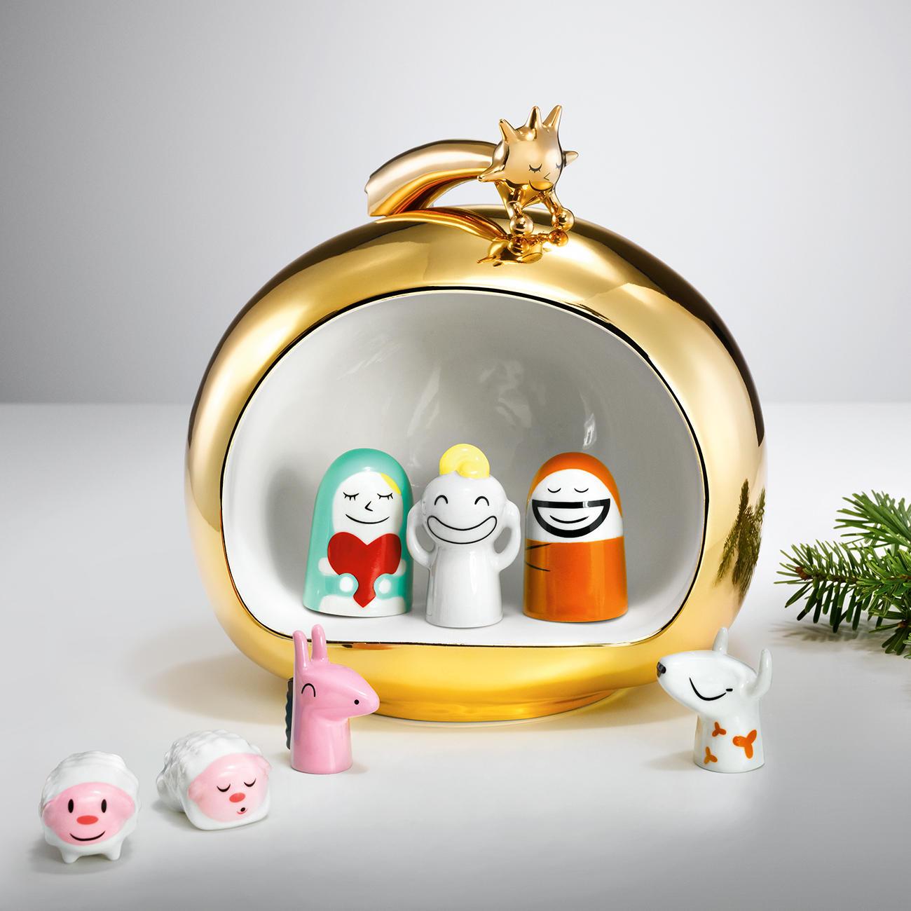 Alessi „Christmas Nativity", 11 pce, „Musical Angels", 6 pce, „Three