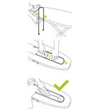  Simply remove the flexible frame from the included magnetic retainer and slide the open side into the sleeve starting at the cuff. Now you can easily iron the taut sleeve and cuff.