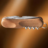 Evo Wood Swiss Army Knife 8 tools encased in an elegant pear wood handle.