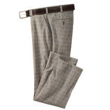 Glen Check Cotton Trousers In natural shades that are easy to combine.