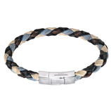 Tateossian Woven Leather Bracelet &ldquo;Nautical&rdquo; Fresh nautical colours add a touch of summer to this men&rsquo;s jewellery classic.