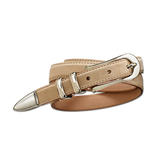 3&frasl;4" Basic Belt Made from soft velours leather with feminine metal embellishments. Perfect with sporty and elegant outfits.