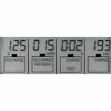  The display can be set to show charging current (in mA), expired charging time, the voltage (in V) and the charging capacity (in mAh/Ah) for each individual slot.