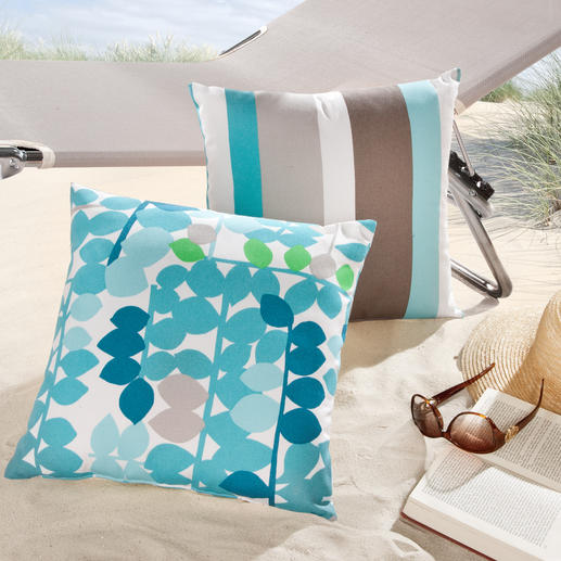 Trendy Designers Guild Cushions With this summer&rsquo;s trendy stripes and leaf design. Beautiful cushions for indoor and outdoor use.