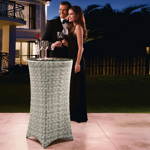 Pedestal with herringbone weave Pub table + champagne cooler + pedestal + planter &hellip; an eye-catcher both in and outdoors.