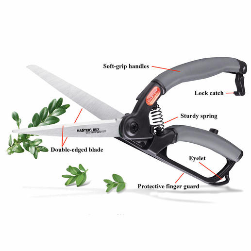 Master-Box Shears or Master-Box Shears XL Sharp double-edged blades to perfectly shape boxwood trees without damage.