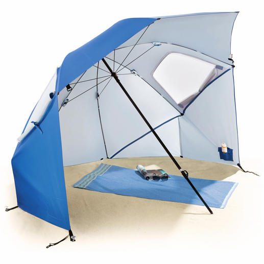 Super-Brella For the beach, camping, picnics, sports events. Protects your skin like a sunblock.