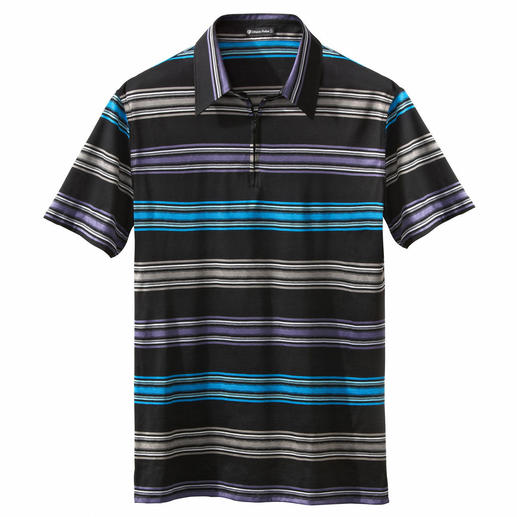Forlini Polo Shirt Mercerised cotton. Fully fashioned collar. Unusual pattern.