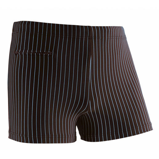 Pinstripe Swim Shorts Swim shorts gentlemen feel comfortable in.