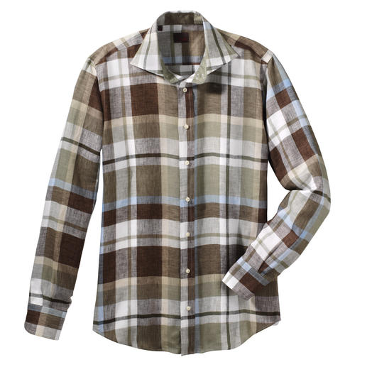 Louis F&eacute;raud Linen Check Shirt The ideal summer shirt. Cool and refreshing. Light and soft. Colourfast and stays in shape.