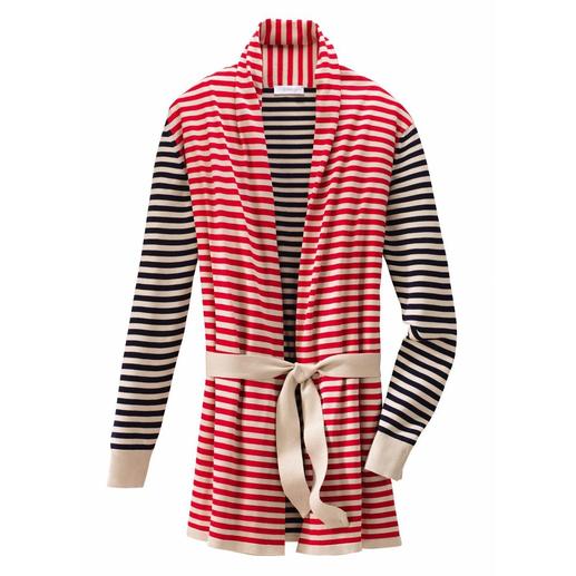 30 Gauge Striped Cardigan Delicate 30 gauge intarsia knit. The favourite among discerning Smedley customers.