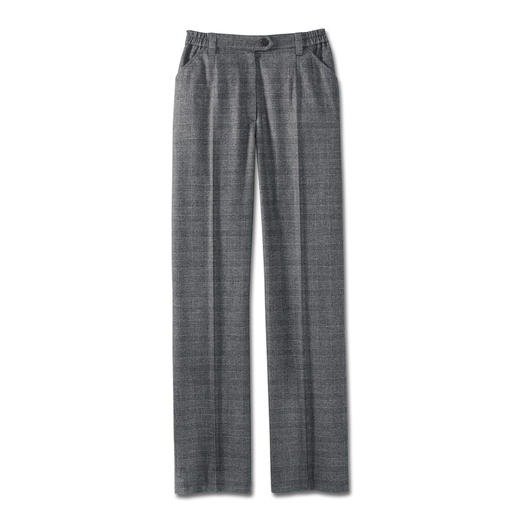 Machine Washable Glen Plaid Trousers As elegant as finest wool cloth. As soft as cashmere. But as uncomplicated as denim.