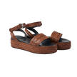 Allan K Braided Leather Platform Sandals