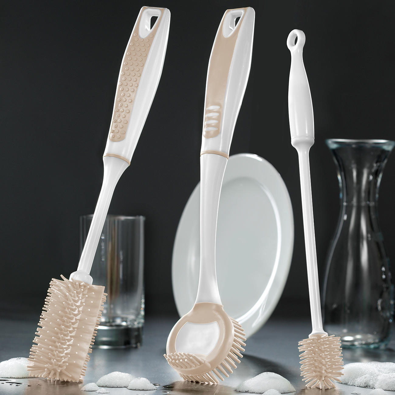 Silicone Washing Up Brushes, Set of 3 online