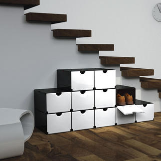 Clever Folding Boxes Folds up instantly into a shoe or supply cabinet, filing cabinet, bathroom rack etc.