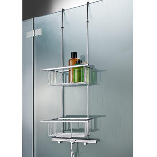 Bath Towel Holder or Hanging Shower Shelf Rarely is a perfect, stylish solution this simple.
