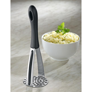 Potato Masher with Silicone Scraper The potato masher with integrated silicone scraper. Developed with and recommended by star chef Jamie Oliver.