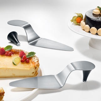 High-Heel Cake Server Brushed stainless steel with magnetic heel.
