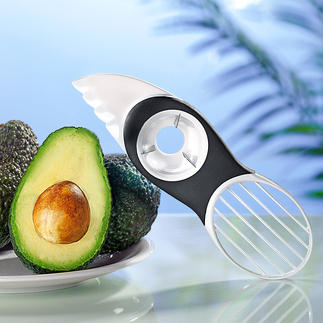 3-in-1 Avocado Slicer Split, pit, scoop and slice avocados with just one ingenious tool.