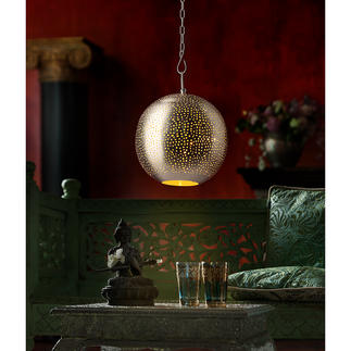Oriental Globe Light Elegant and unique oriental splendour – made from elaborately hand-pierced metal.