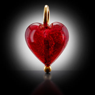 Murano Heart Pendant or Gold Necklace Shimmering gold captured in an elegant heart made of Murano glass.