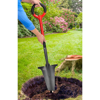 Spade with Root Saw More ergonomic, a better impact and less effort. With a powerful root saw.