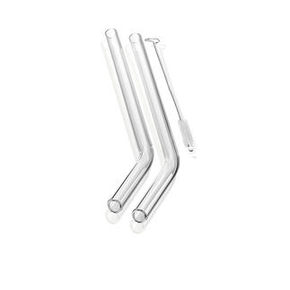Glass Straw, Set of 8 Straws made of borosilicate glass instead of plastic: Robust, easy-care, recyclable.