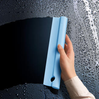 Silicone Shower Squeegee Feels soft to the touch, flexible and without sharp edges.