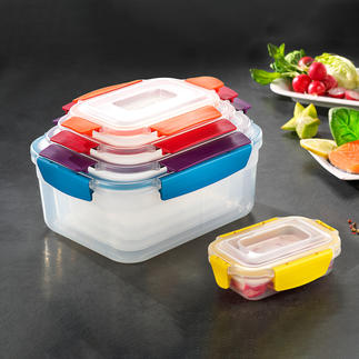 5-in-1 Food Storage Box Functionality in stylish colours. By Joseph Joseph, London.