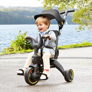 Foldable Adjustable Tricycle Liki Folds up in seconds to hand luggage size. Popular item for children from 10 months to 3 years old.