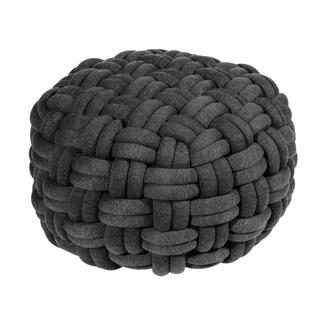 XL Mesh Pouf Pouf made of finger-thick cotton yarn – finished by hand in basket weave pattern.