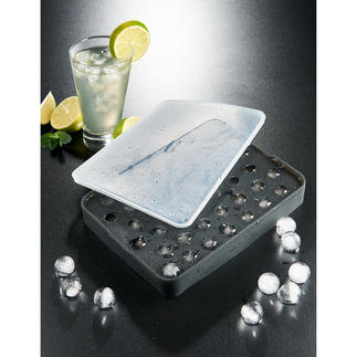 Ice Pearls Mould Flexible platinum silicone tray makes gleaming ice pearls – easily and effortlessly.