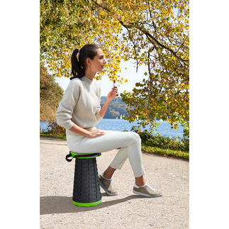 Telescopic Stool Lightweight, compact and even height adjustable.