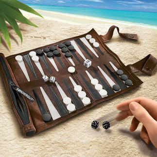 Travel Backgammon A stylish backgammon board in soft suede. Perfect for every journey.