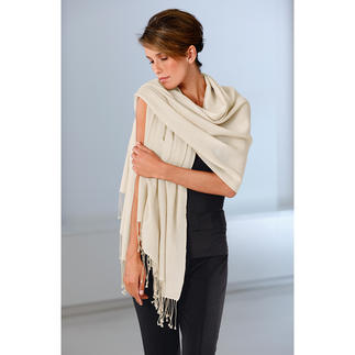 Pashmina Shawl Handwoven pashmina: So delicate that you can pull this wrap through a ring.