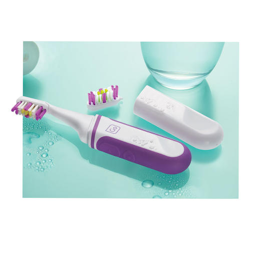 Sonic Travel Toothbrush Battery-operated and compact. Durable, yet light as a feather.