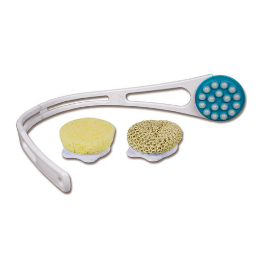 Pefectly pampered back with just 3 attachments: Lotion applicator, brush and sponge.
