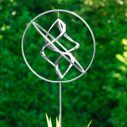 Stainless Steel Wind Spinner Superbly hand made. A focal point for your garden, terrace or balcony. Height adjustable.
