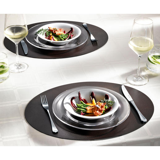 Table Mat, Set of 2 High quality bonded leather: Waterproof, stain resistant and permanently beautiful.