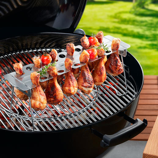 Chicken Leg Roaster, 2-piece Set Perfectly grilled chicken legs, without the hassle of turning or sticking.