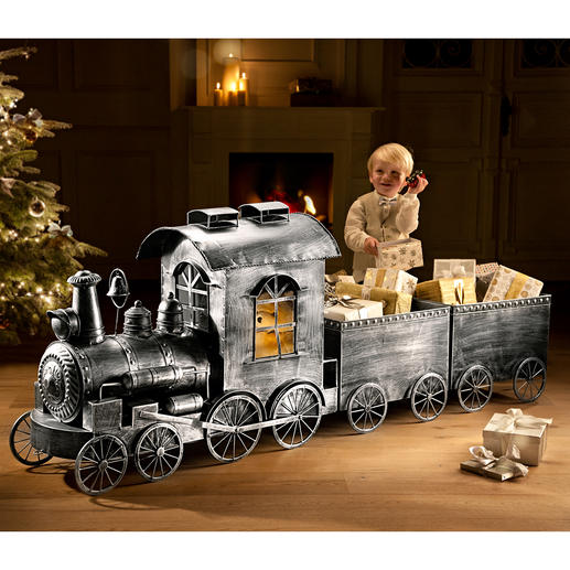 Nostalgic Locomotive or Carriage Made from antiqued aluminium. Perfect for Christmas, parties or as year-round decoration.