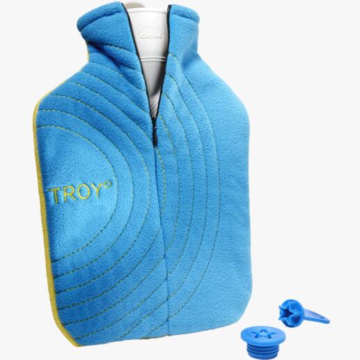 Troy° Hot Water Bottle Stays warm twice as long – and much safer. With ingenious salt pad, premium cover and safety lock.