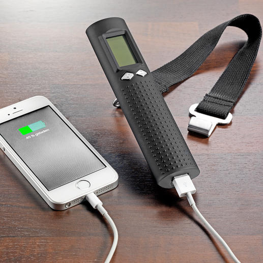 With the integrated battery you can recharge your smartphone on the go. With the integrated battery you can recharge your smartphone on the go.