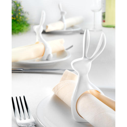 Napkin Rings “Hare”, Set of 6 Practical napkin ring, elegant table ornament and modern Easter decoration.
