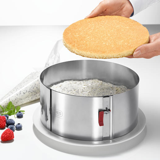10cm (3.9") high (instead of usually only 6-7cm (2.4"-2.8")). Ideal for creating elaborate cakes like a professional patissier. 10cm (3.9") high (instead of usually only 6-7cm (2.4"-2.8")). Ideal for creating elaborate cakes like a professional patissier.