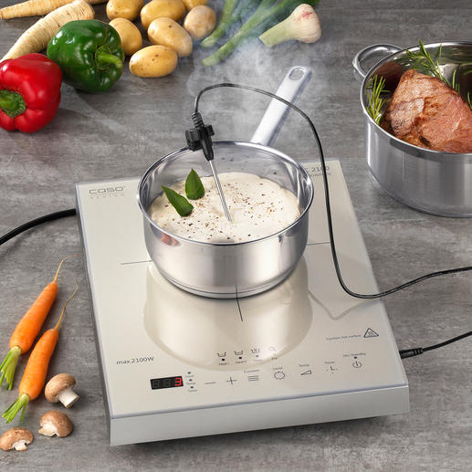 Caso Induction Hob Thermo-Control Cooks and roasts your dishes to the last degree.