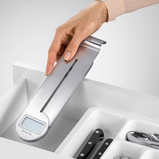 Can be folded into a small unit for better storage in a drawer. Can be folded into a small unit for better storage in a drawer.