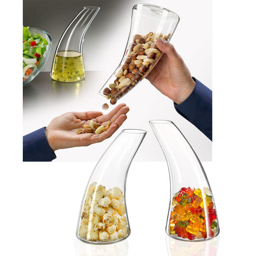 Snack Dispenser/Carafe The nicer (and more appetizing) way to serve snacks.