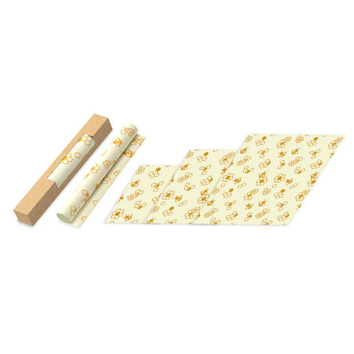 Beeswax Wraps, Set of 3 or Beeswax Wrap, Roll Reusable. Biodegradable. And no harmful particles can pass into your food.