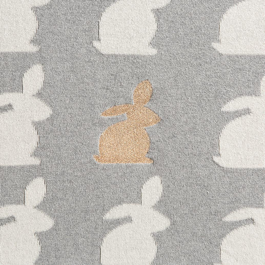 The special hare: In rose gold coloured embroidery. The special hare: In rose gold coloured embroidery.